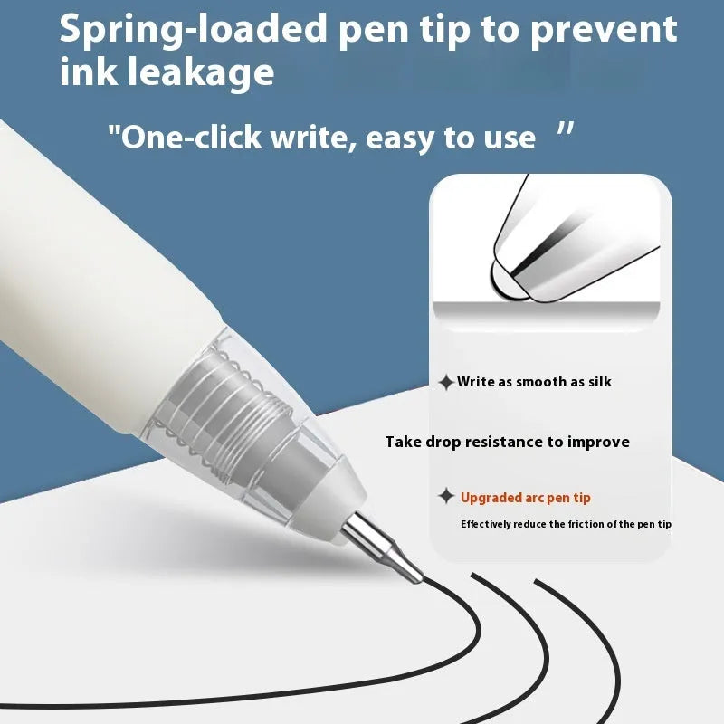 Set of ten quick-drying pen refill cartridges in black, blue, ink blue, and red colours