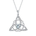 Geometric Celtic knot necklace for women in electroplated copper with colour options