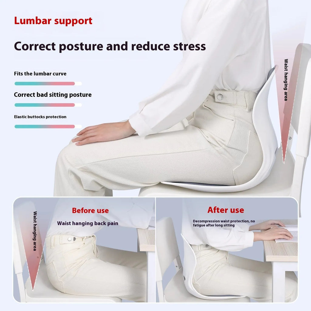 Japanese style lumbar support cushion in grey or black with polyethylene exterior and sponge filler