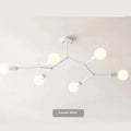 Nordic style iron ceiling chandelier with multiple light heads in black or white finish