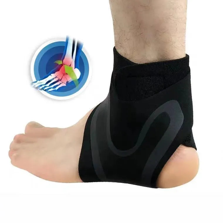 Ankle support for adults showing left and right foot models with shoe size sizing options