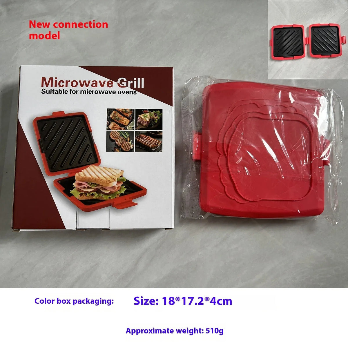 Silicone baking tray with anti-scald handbag handle and matching oven gloves in colour box