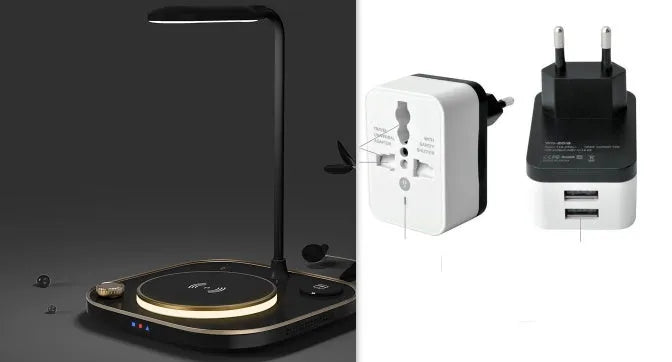 Three-in-one wireless magnetic charging desk lamp in black, green or white with 15W fast charging