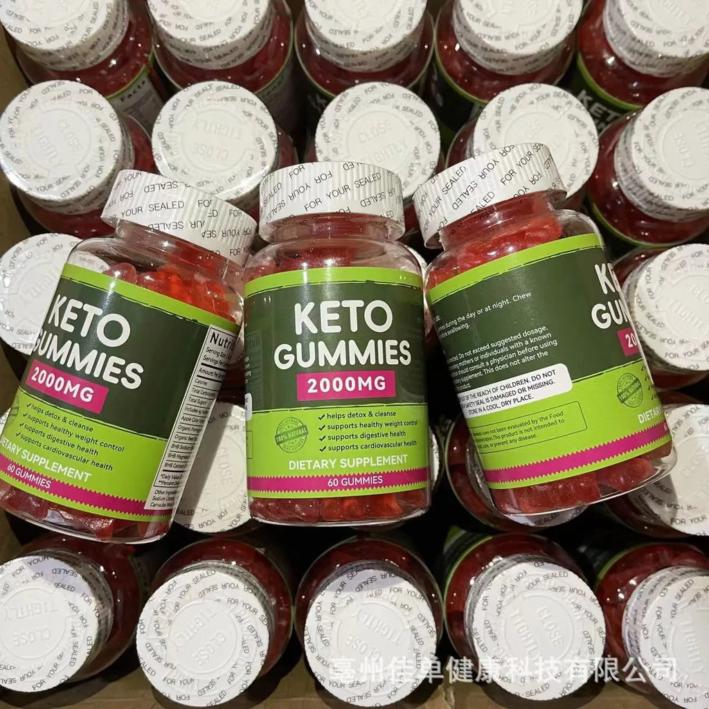 Bottle of organic keto BHB vinegar candy soft capsules containing 60 tablets