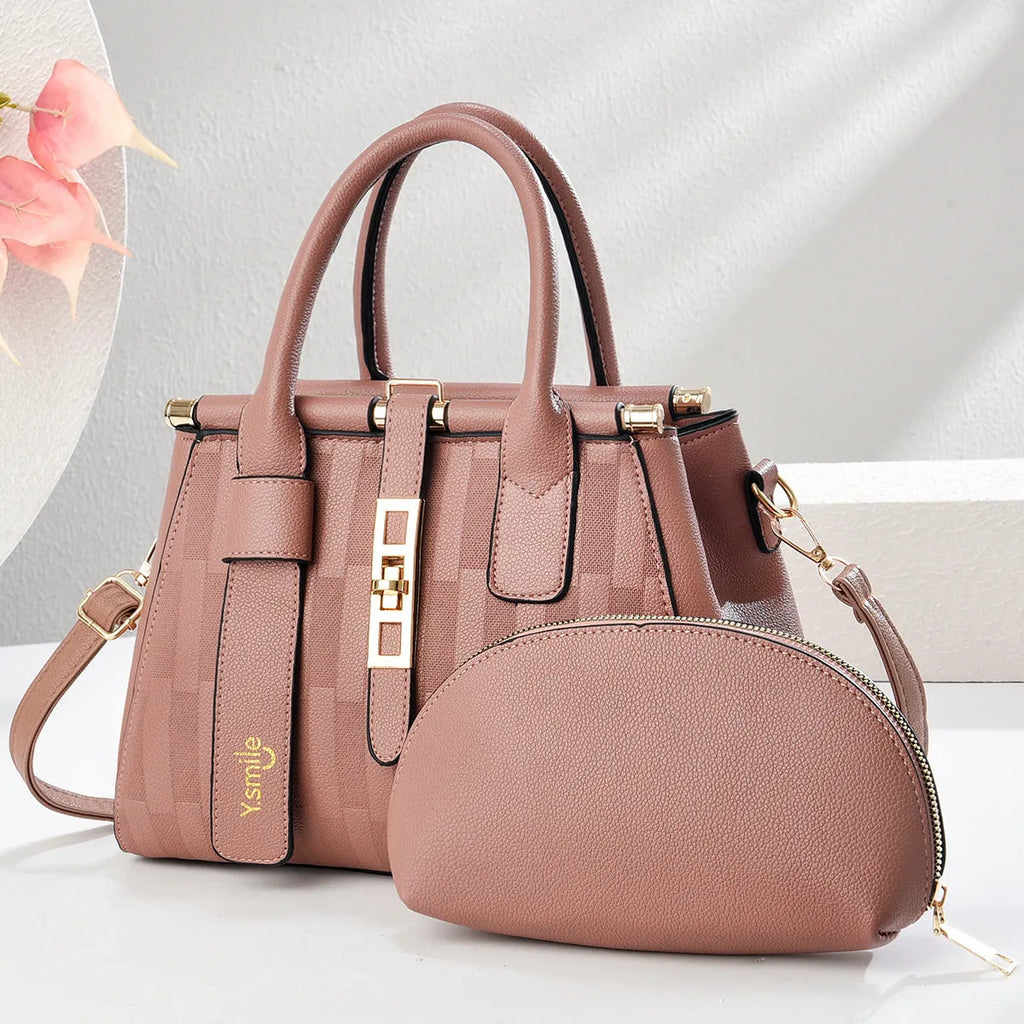 Round black PU leather crossbody bag with shoulder strap, shown next to other colour options.