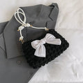 Women's one-shoulder canvas handbag in horizontal square shape with sandwich pocket and street trend styling