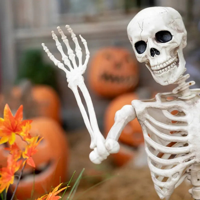 90cm tall movable joint Halloween skeleton model with plastic construction for outdoor decoration