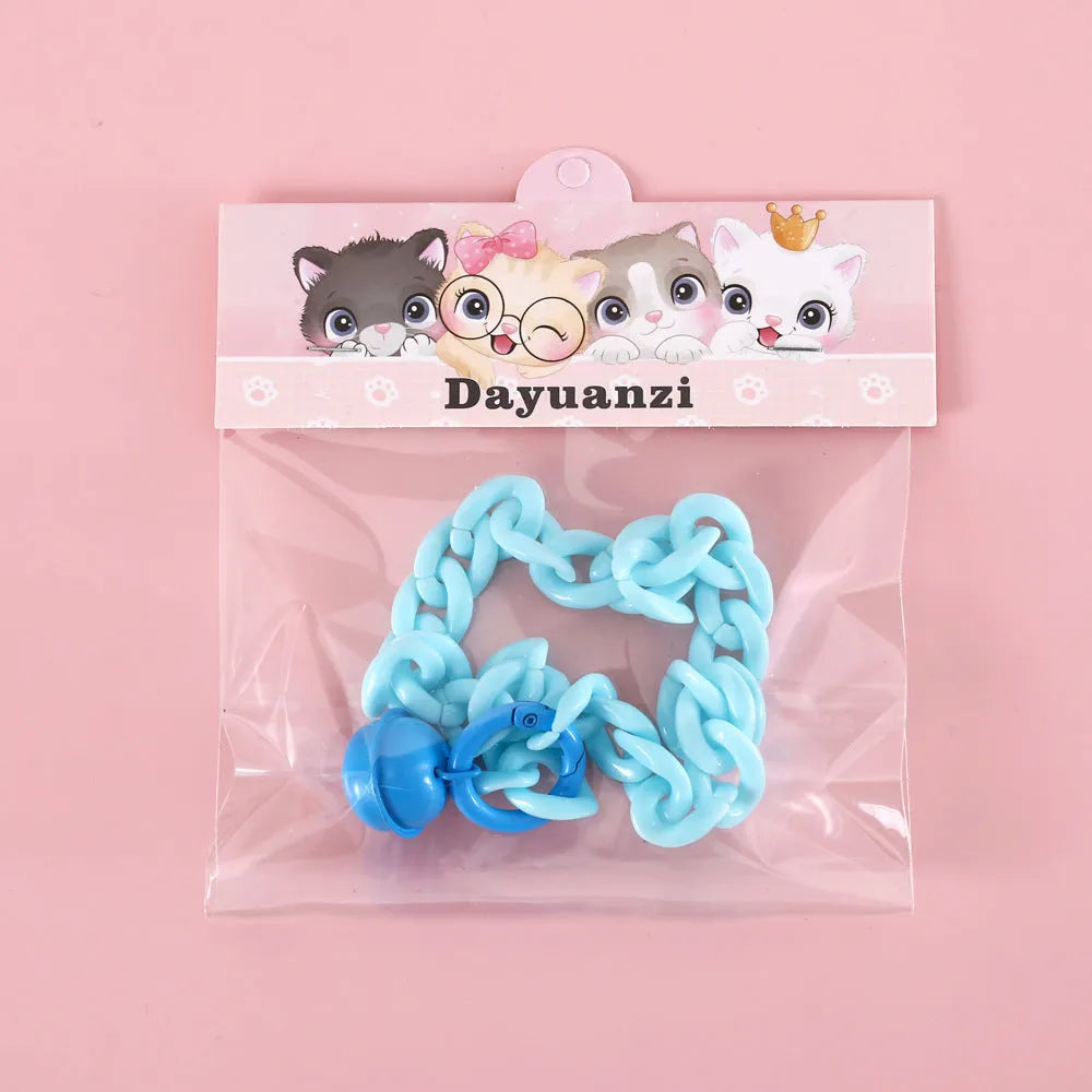 Adjustable plastic pet collar in macaron candy colours for cats, dogs or rabbits