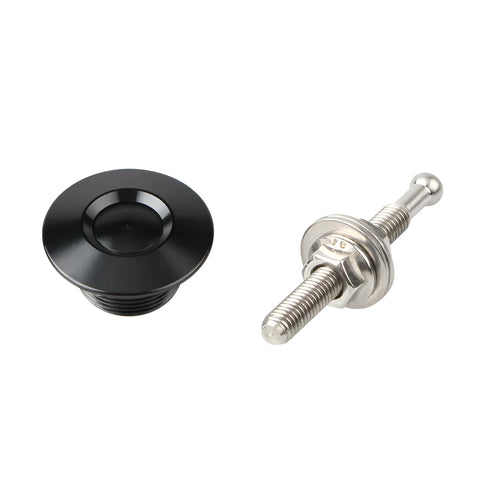 30mm diameter aluminium alloy engine cover lock with screw, shown in assorted colours.