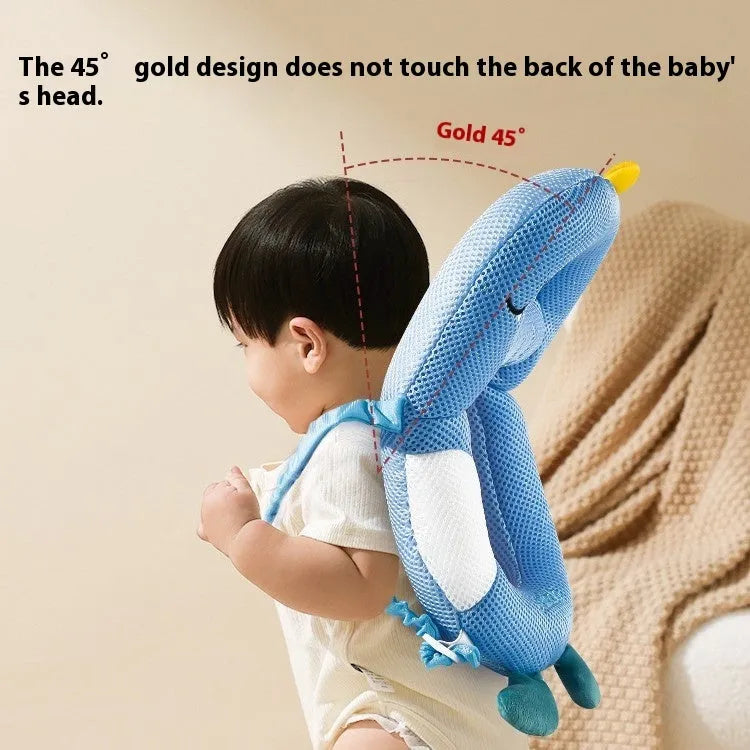 Cartoon anti-collision pillow for baby fall protection with dinosaur design and EPS particle filling
