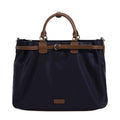Women's nylon tote bag with organisation pockets in black colour showing internal compartments