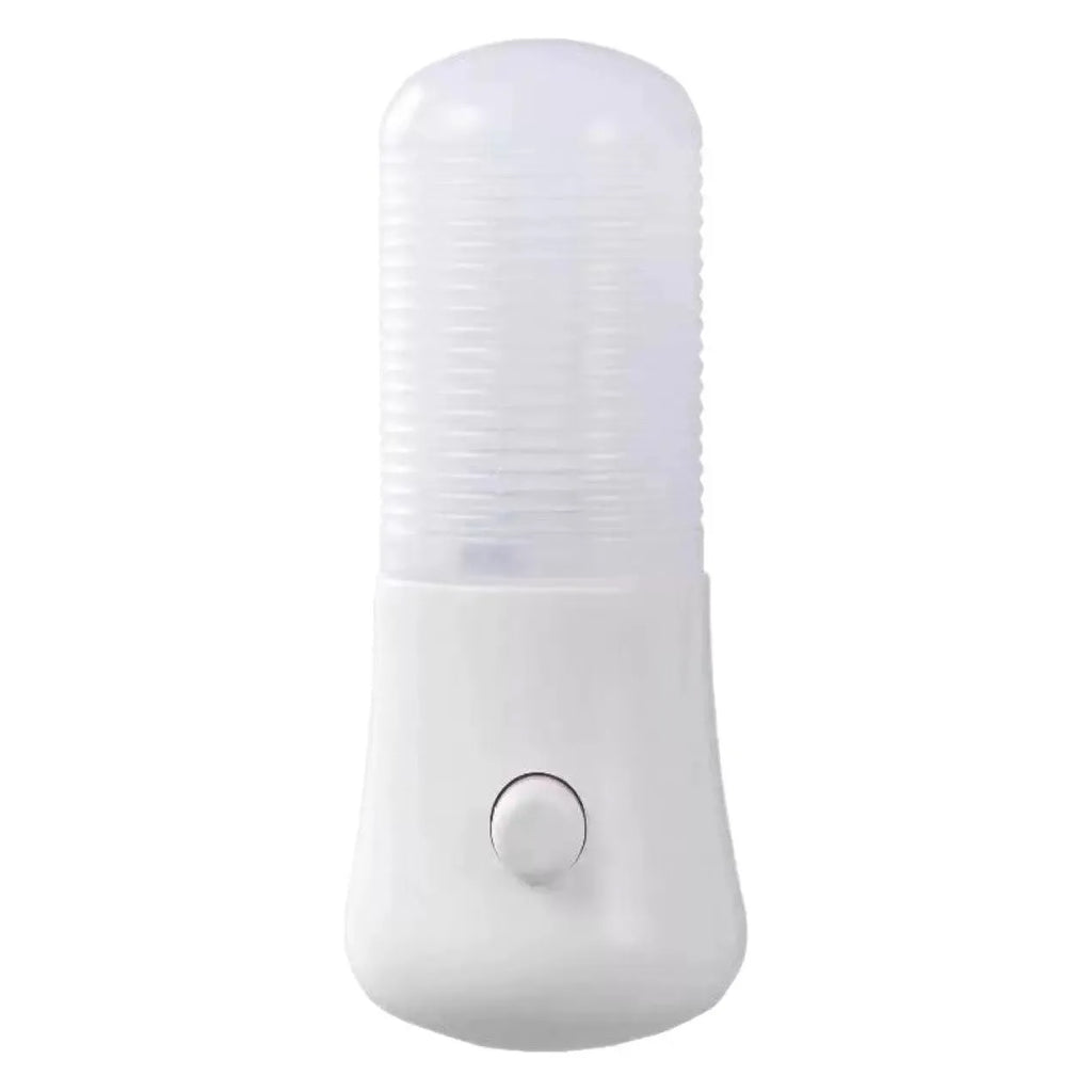 Minimalist cube bedside night light with US plug showing white and warm light switch