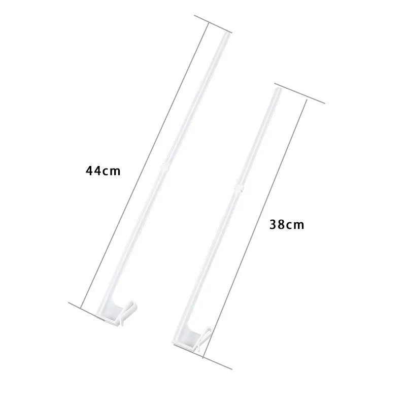 Ten white PP plastic car window flag pole holder clips laid out.
