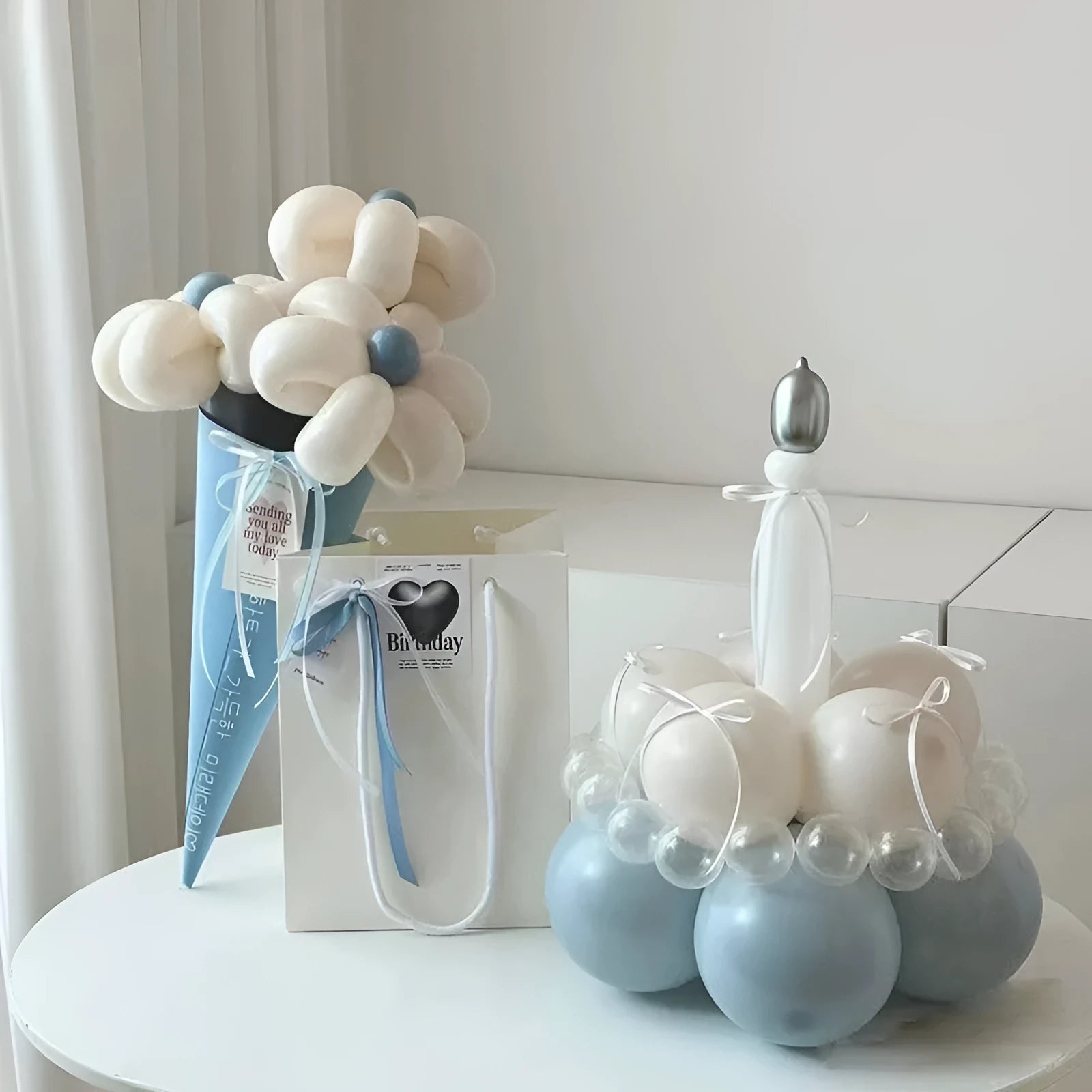 DIY balloon bouquet cake making kit with complete balloon set for party centrepiece decorations