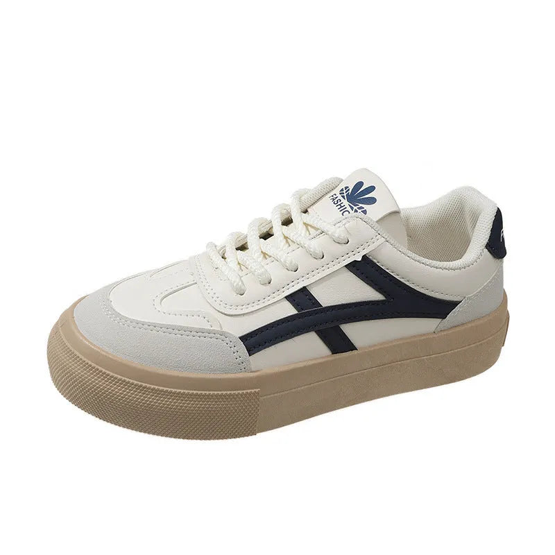 Blue and brown lace-up casual shoes with patent leather finish and rubber soles