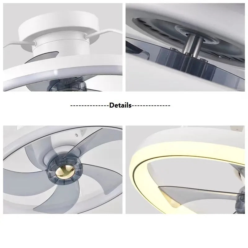 500mm overhead fan lamp with integrated light fitting in multiple colour finishes