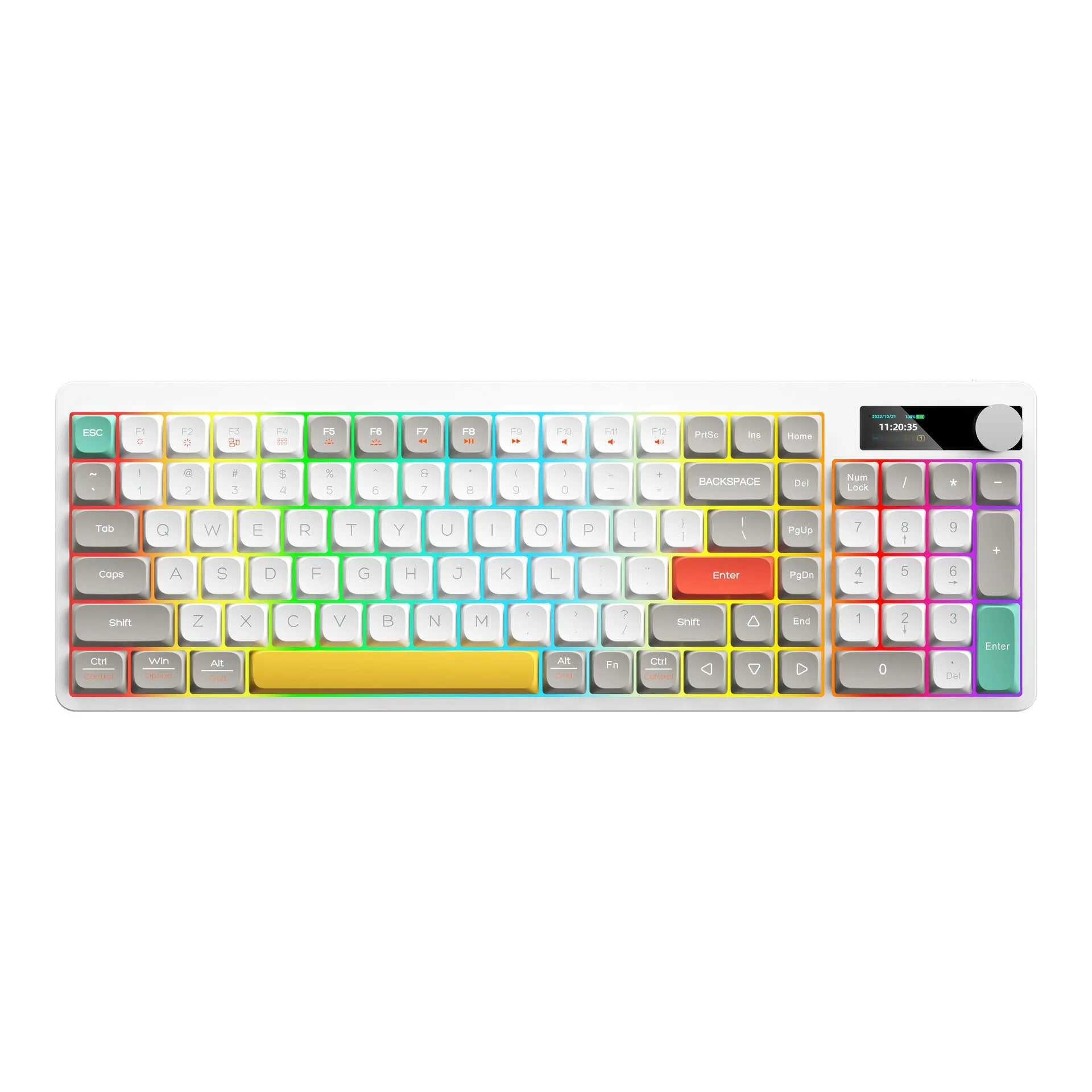 Black iron cow design mechanical keyboard with RGB backlight showing full keys layout