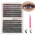 DIY cluster false eyelashes kit with 30D and 40D high-grade fibre lashes 9-16mm including tweezers