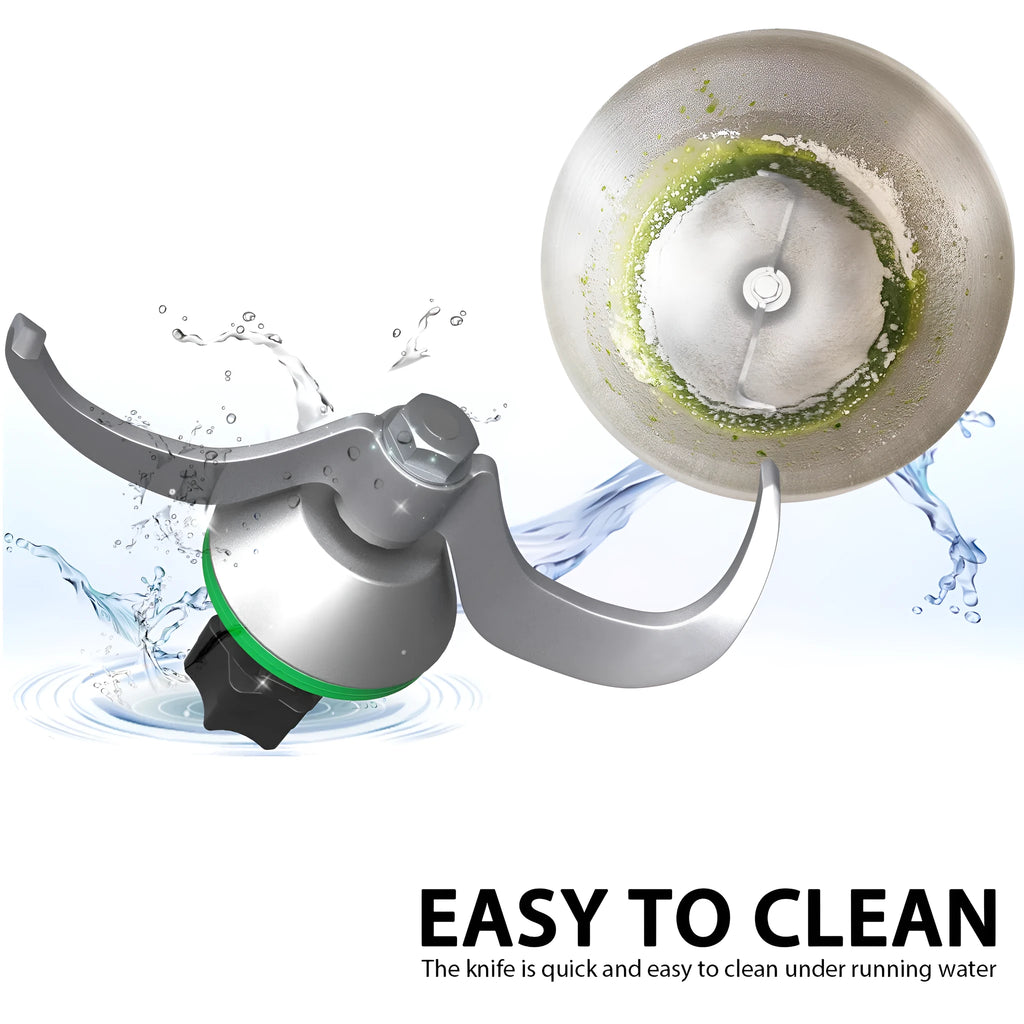 Ceramic dough knife with stainless steel handle for Thermomix TM6 and TM5 mixers, shown with protective blade guard.