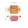 Creative irregular shaped porcelain bowl with matching lid in modern simple style
