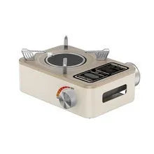 White portable infrared gas stove with windproof design for outdoor cooking for 2-5 people
