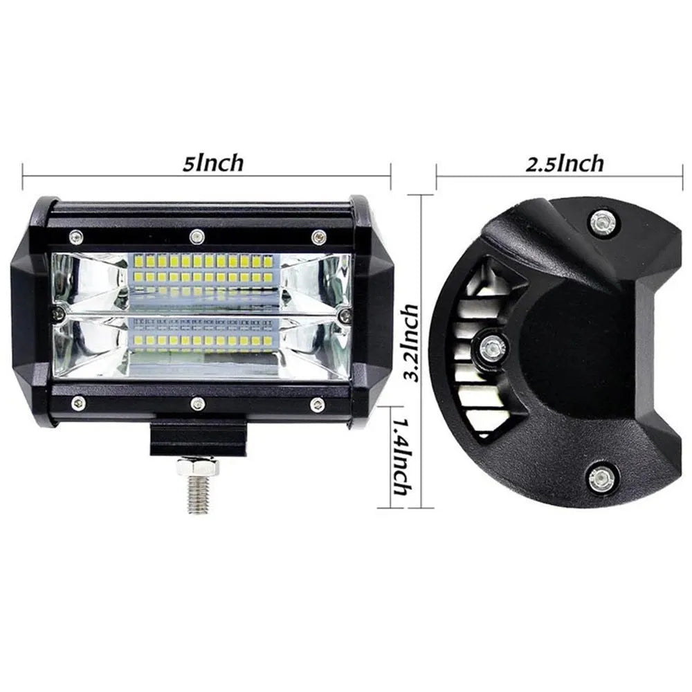 5-inch 24LED automotive work light with aluminium alloy housing and black finish