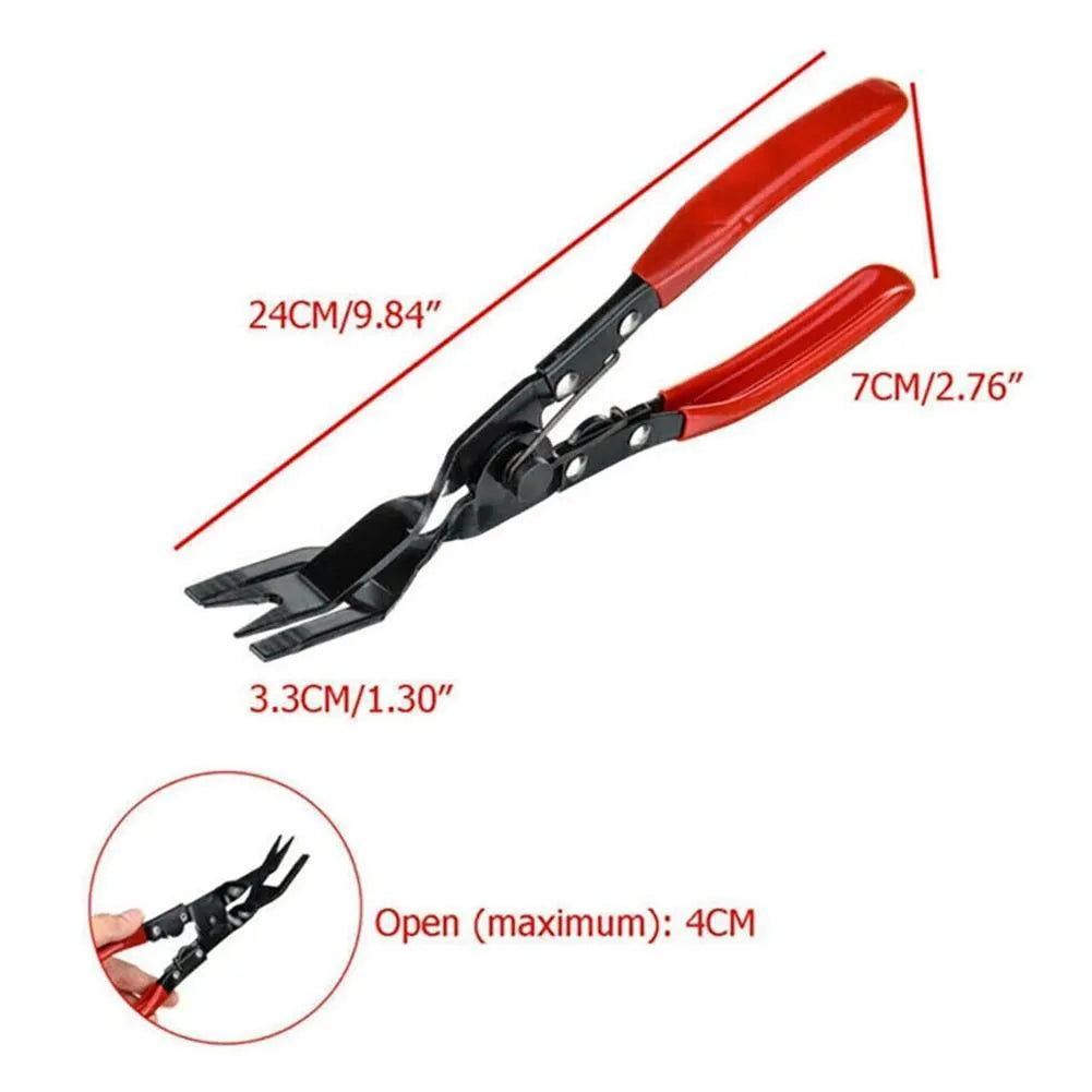 Blue 235mm car door panel removal pliers with forged steel construction
