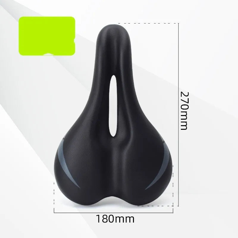 Bike saddle cushion with PU leather cover showing hollow cushion design and mounting straps