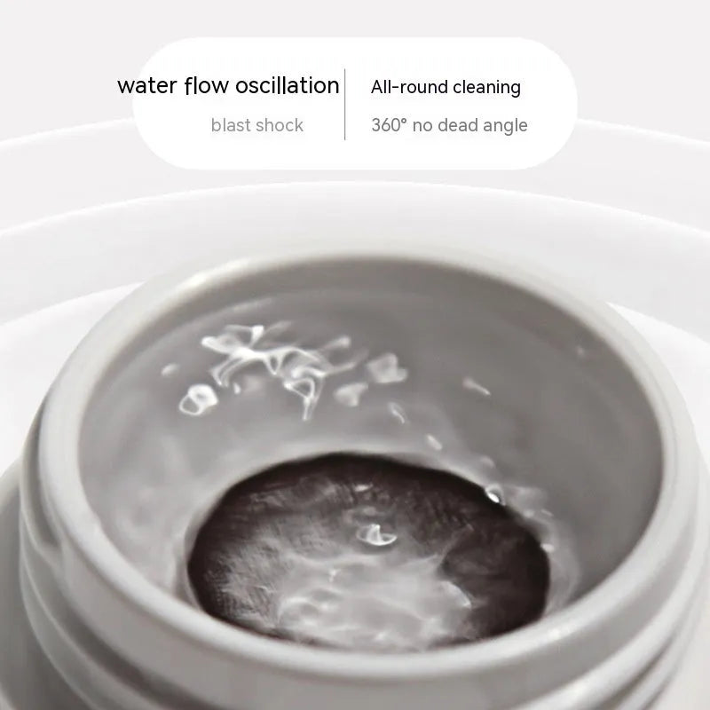Automatic electric ultrasonic cleaning machine for invisible glasses in pearl white, showing compact size