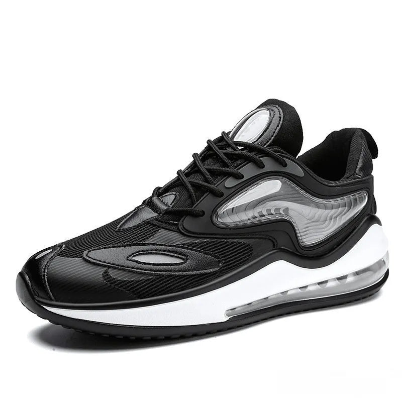 Men's summer casual shoes in Space Black with air cushion and height increasing feature
