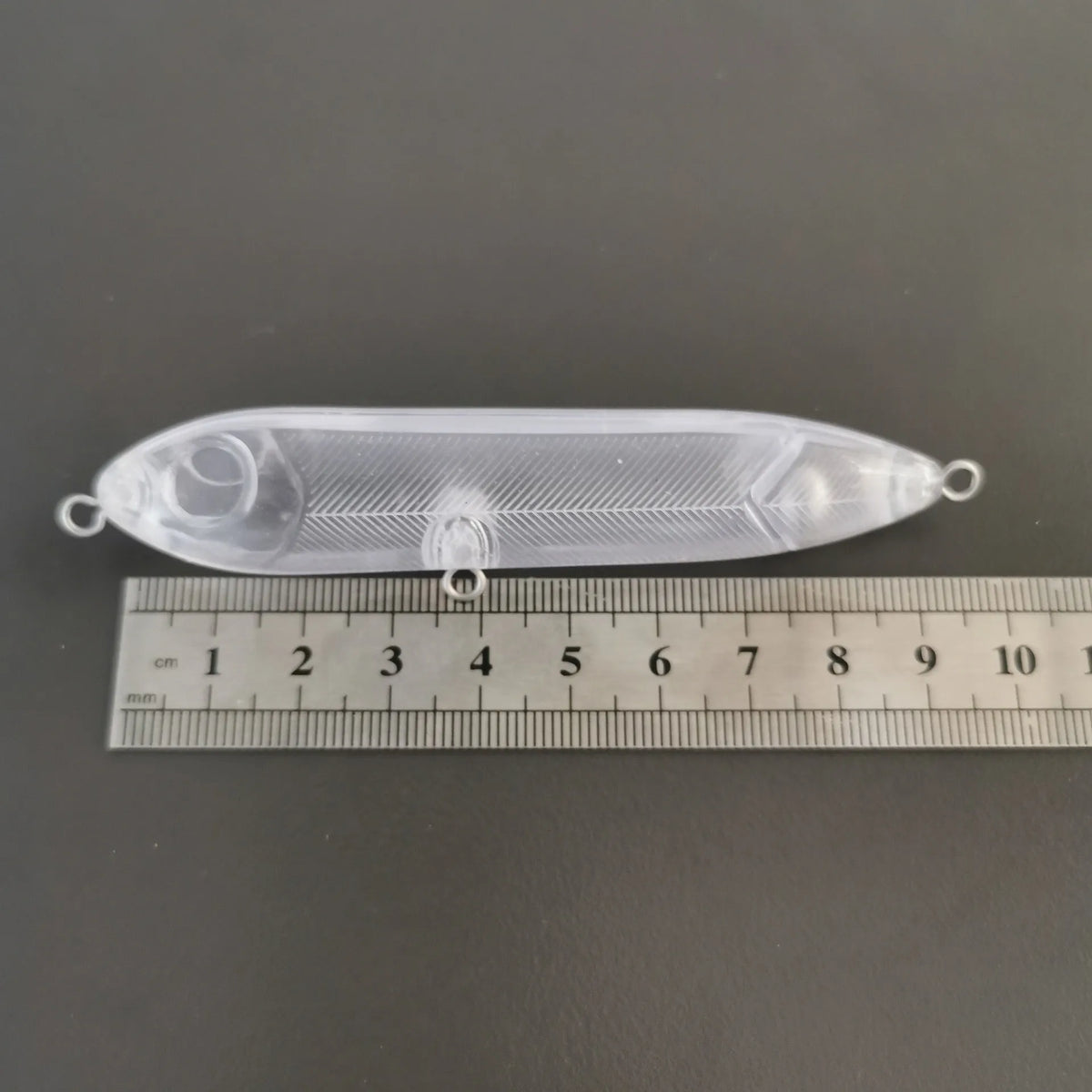 Transparent 9.5cm blank fishing lure body with 7mm fish eye hole