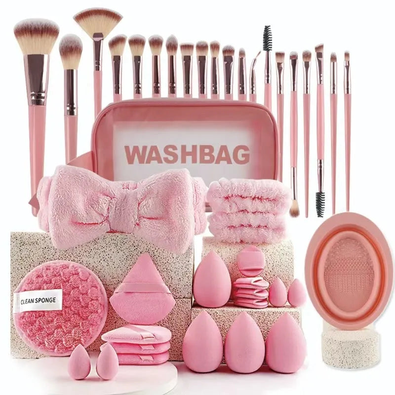 Hydrophilic non-latex beauty tools set with multiple piece counts and colour options