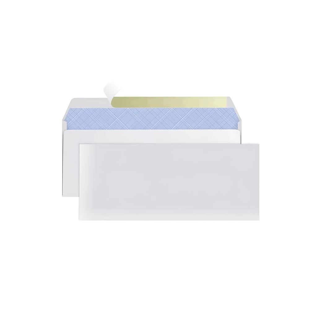 Blue anti-opening self-adhesive confidential envelope measuring 105x240mm