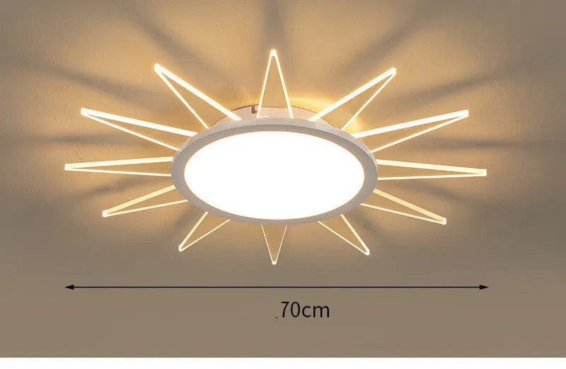 Modern round aluminium LED ceiling lamp with remote control dimming in various sizes