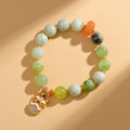 Green milk-in-water jade geometric pendant bracelet measuring 10mm with retro style
