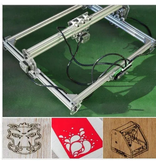 Miniature laser engraving machine with 3000mW power and 400x300mm work area for marking applications