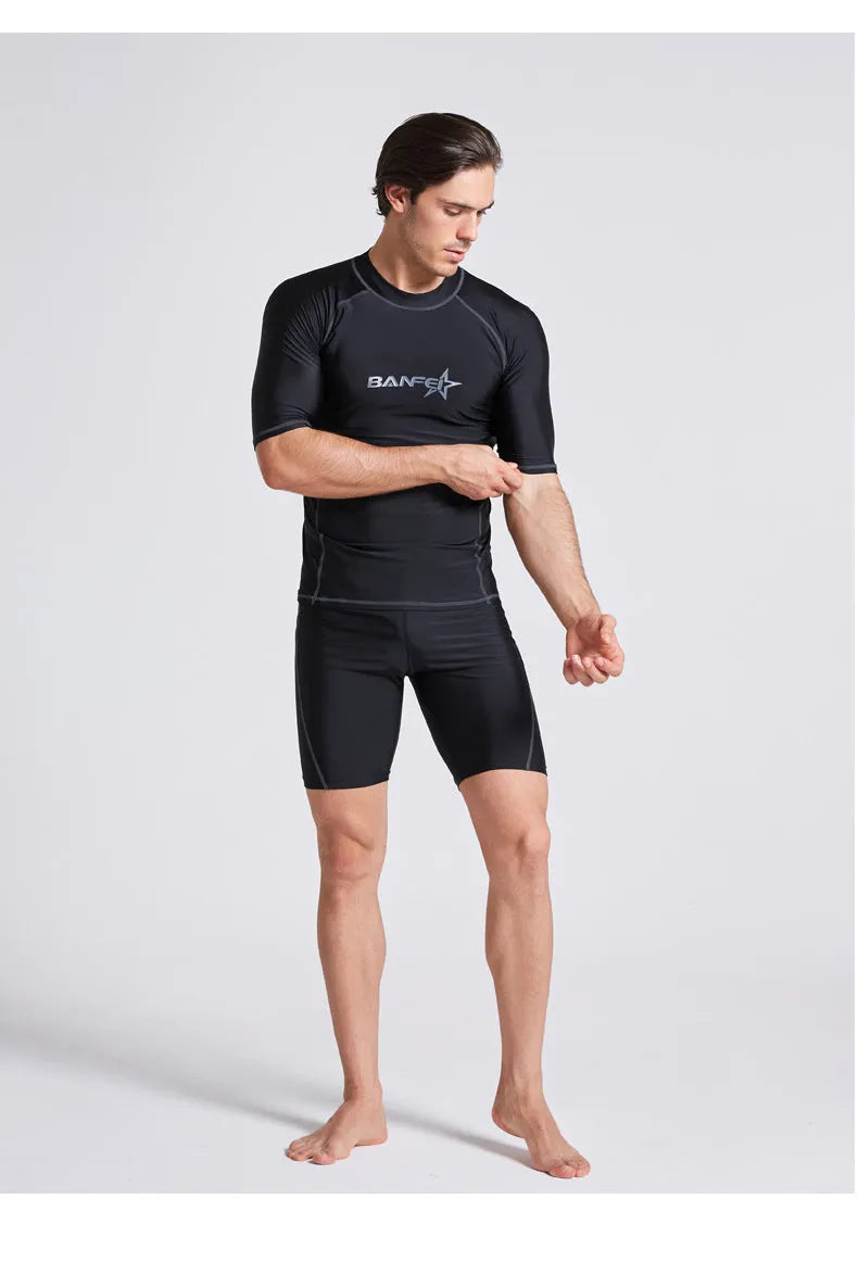Men's quick-drying half sleeve swimsuit wetsuit for snorkelling and surfing