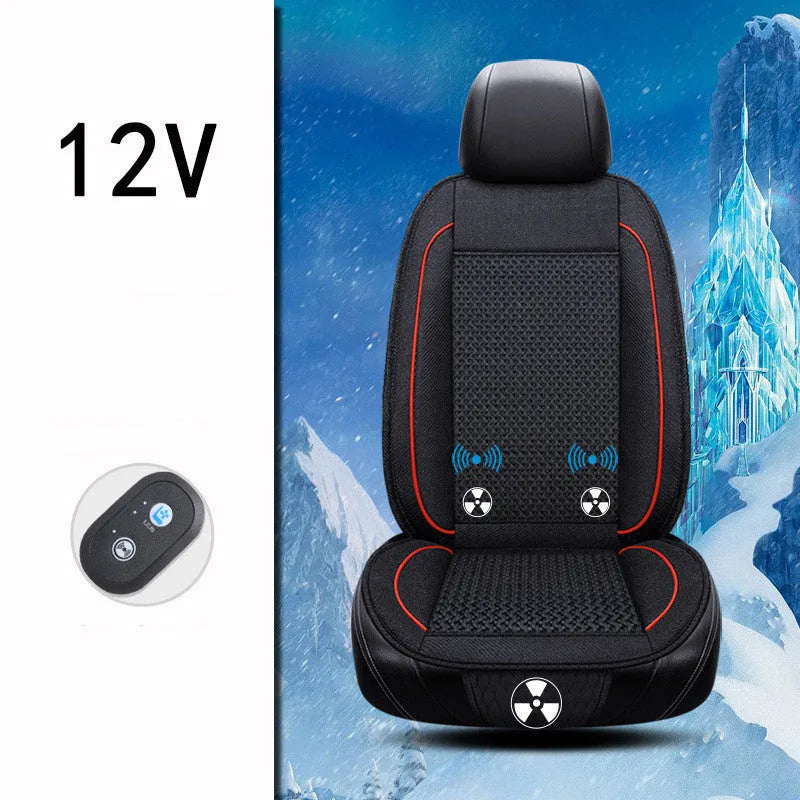 Car ventilation massage seat cushion in black colour measuring 60x60cm