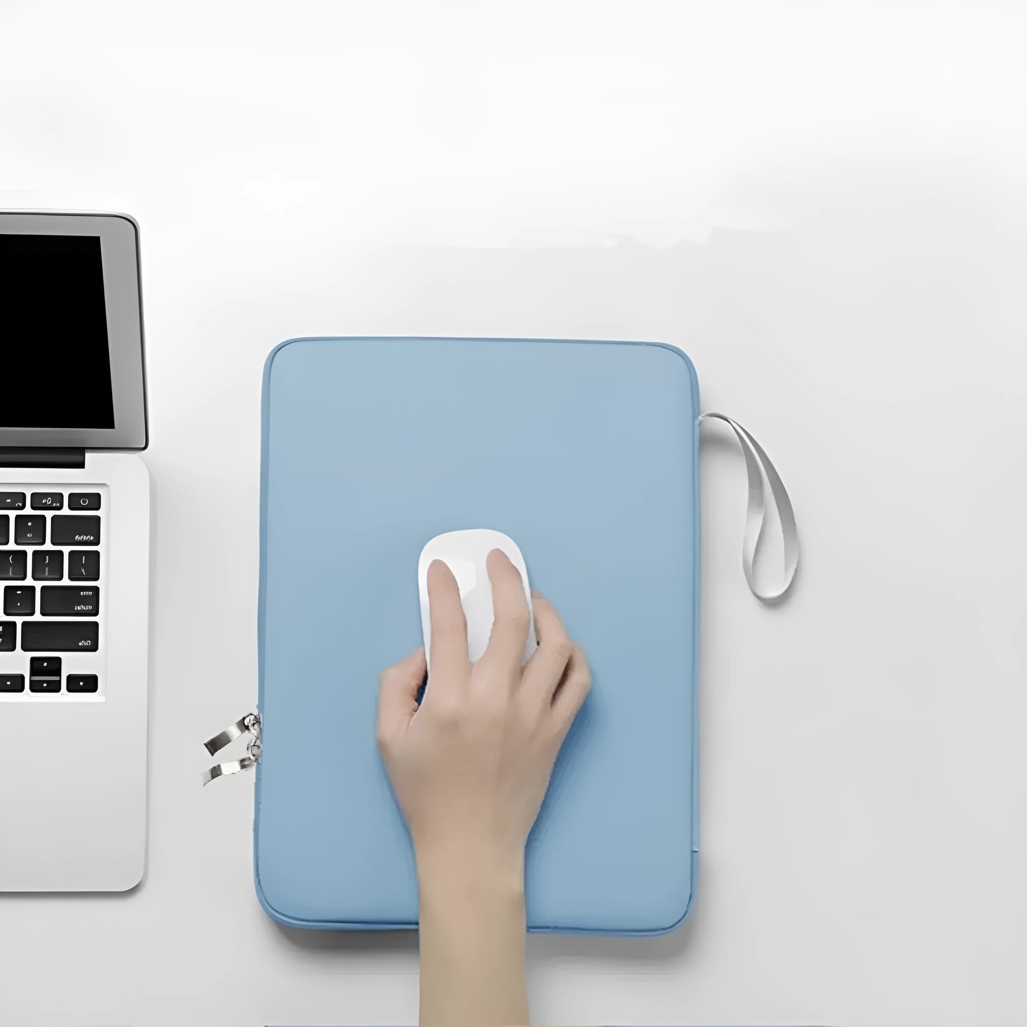 Imitation leather protective case for a 10.9-inch or 12.9-inch tablet in light grey, black, pink, or sky blue.