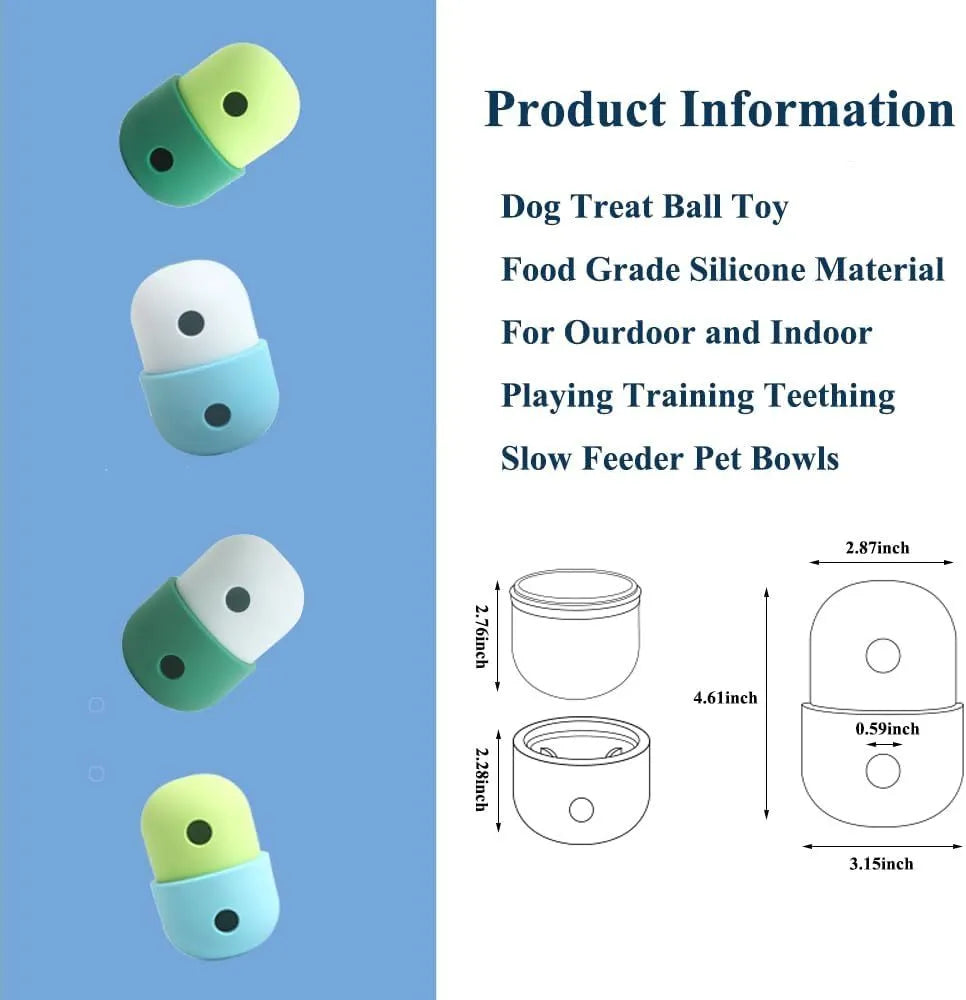 Dog treat puzzle toy in assorted colours for small medium dogs with detachable design