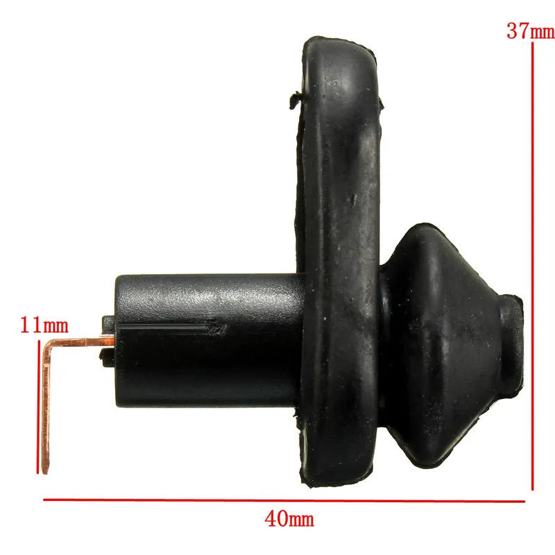 Black universal car interior door light switch with plastic housing and metal contacts