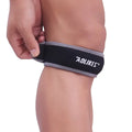 Black and grey patella retinaculum knee support for sports