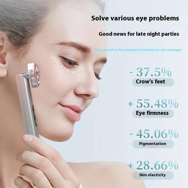 Gradient pink cat's paw shaped eye beautification instrument with micro-current therapy functions