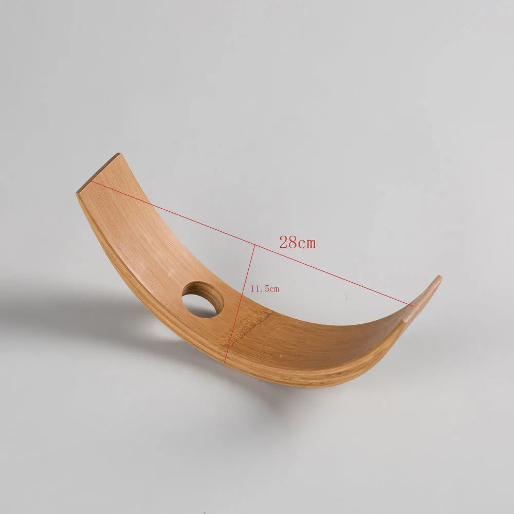 Bamboo wine bottle rack in straight or semicircle style with walnut wood option, simple modern bottle shelf