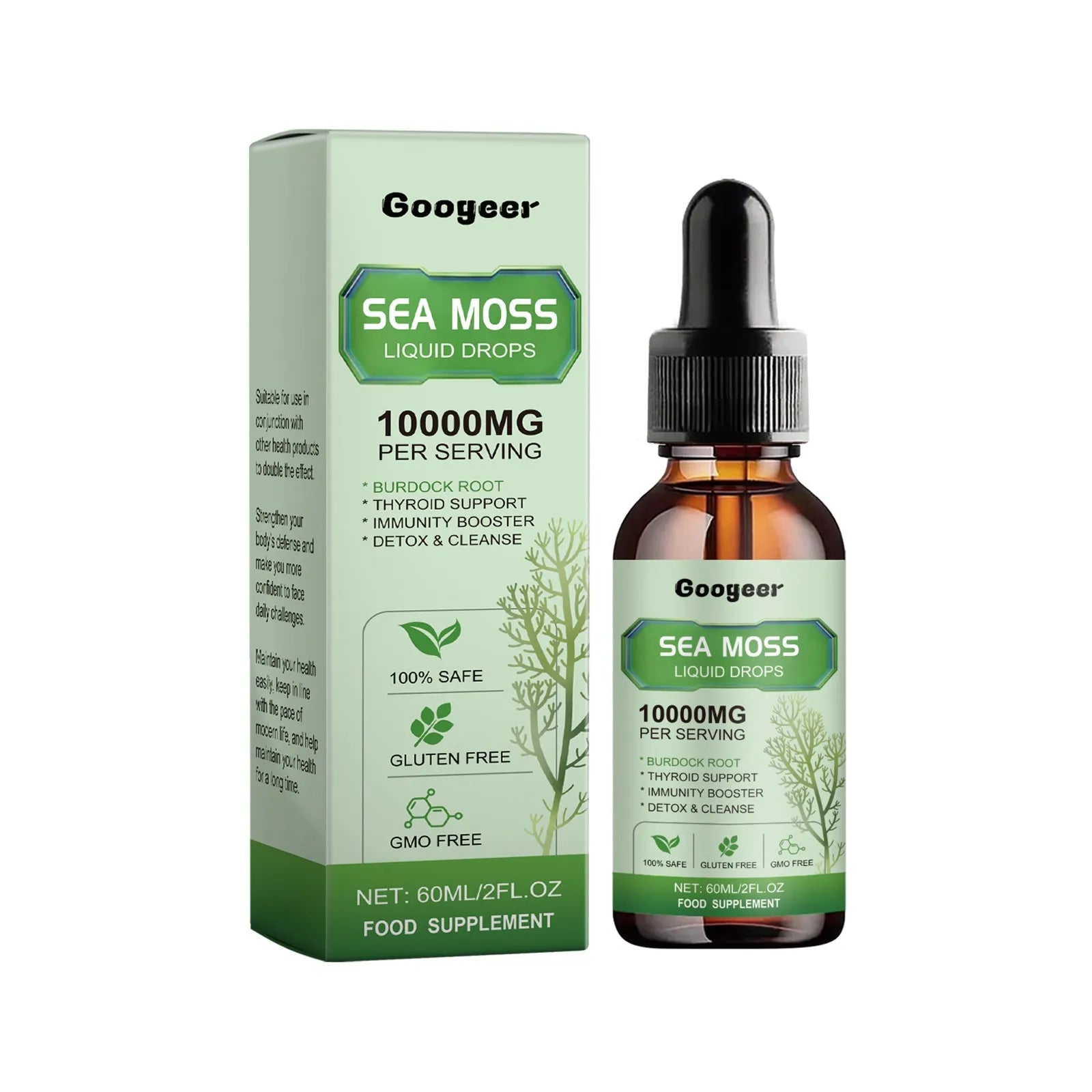 Sea moss liquid drops body treatment bottle 60ml with traditional Chinese medicine extract