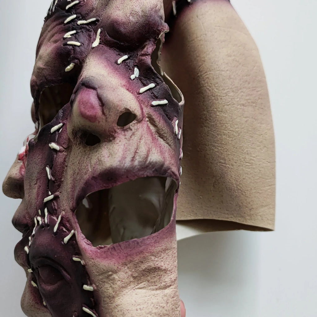 Latex three-sided grimace horror mask for Halloween costume parties