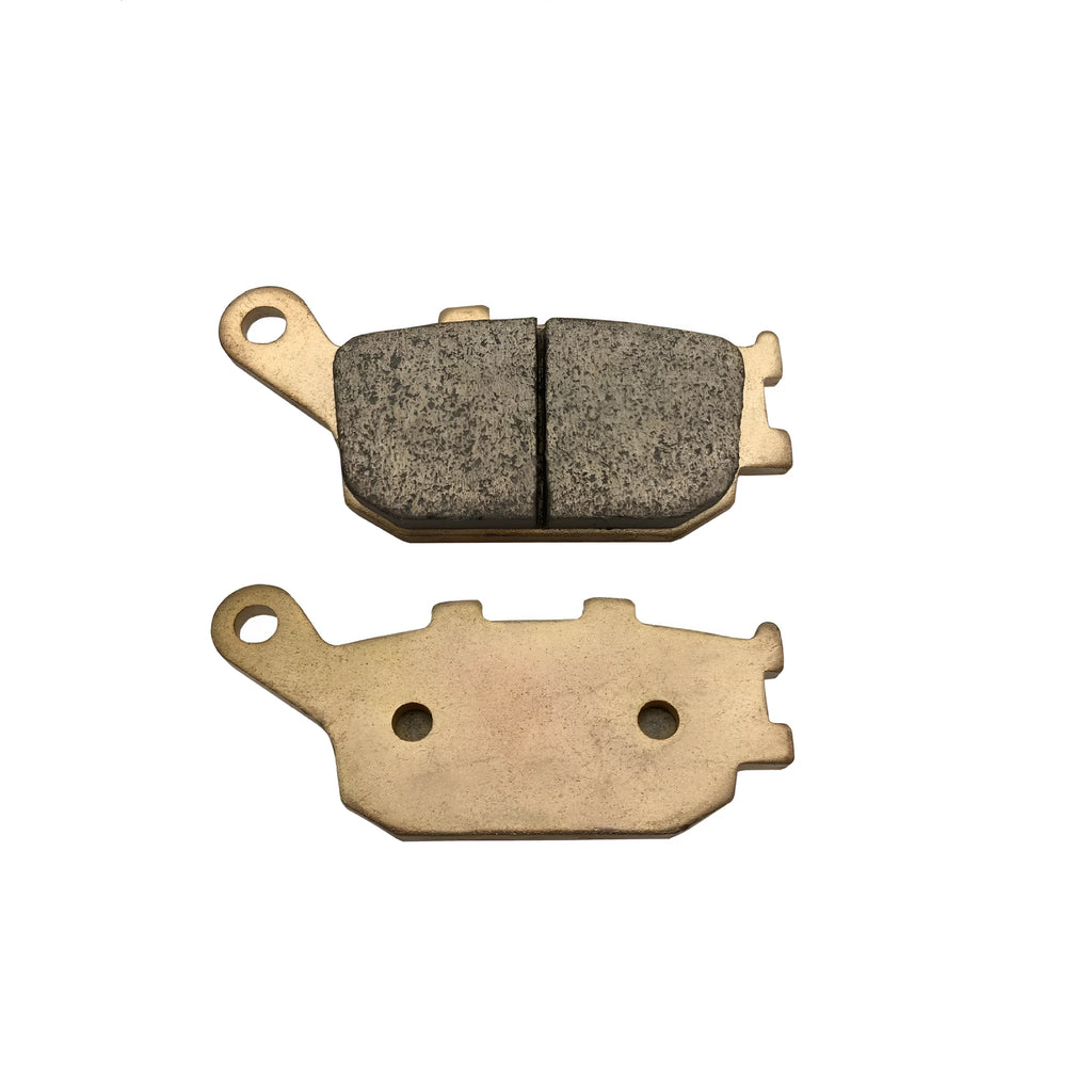 Set of asbestos-free sintered metal motorcycle brake pads for Honda CBR954RR rear wheel.
