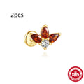 S925 sterling silver water drop earrings with flat spiral puncture design in gold plating options