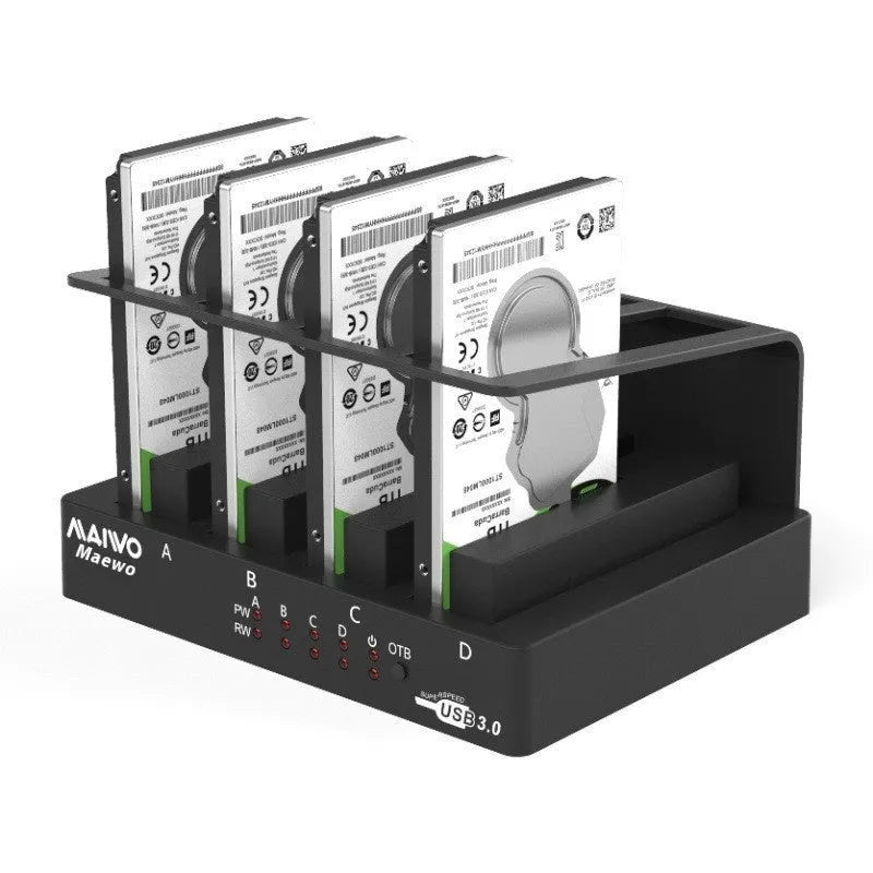 K305BU3S four-bay external hard drive docking station for 2.5-inch drives on a desk