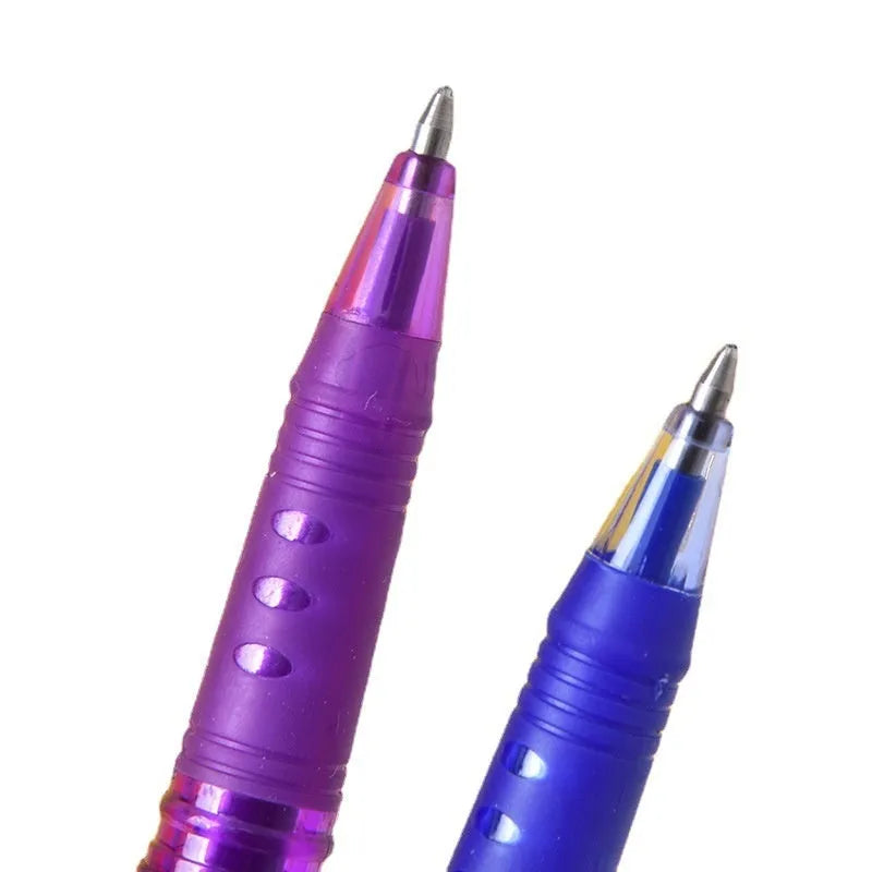 Heat-erasable gel pen with stainless steel nib in 0.5mm or 0.7mm sizes and water-based paint ink